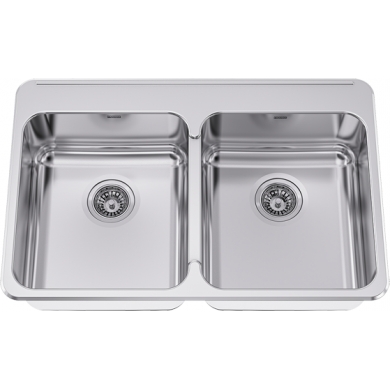 LBD7510P-1 Double bowl topmount, 18 ga